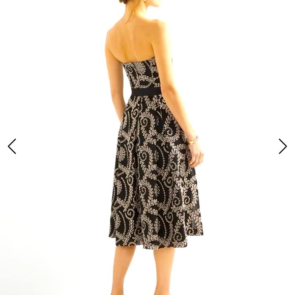 White House Black Market Black & Nude Strapless Embroidered MIDI Dress 10 NWT - Picture 2 of 11